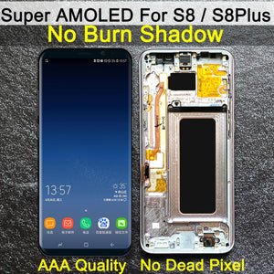 AAA ORIGINAL SUPER AMOLED S8 LCD with frame for SAMSUNG Galaxy S8 G950 G950F Display S8 Plus G955 G955F Touch Screen Digitizer