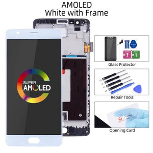 AMOLED Original Display For Oneplus 3T Display LCD Touch Screen with Frame Replacement For Oneplus 3 Display 3T LCD A3000 A3003