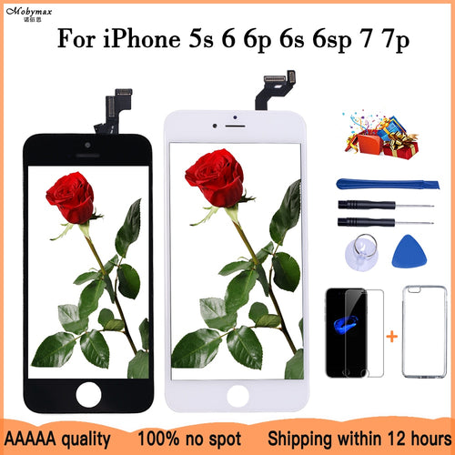 Promotion LCD Display For iPhone 5 5c 5s  SE Touch Screen Replacement for iPhone 4 6+Tempered Glass+Tools+TPU Case 100% AAA+++